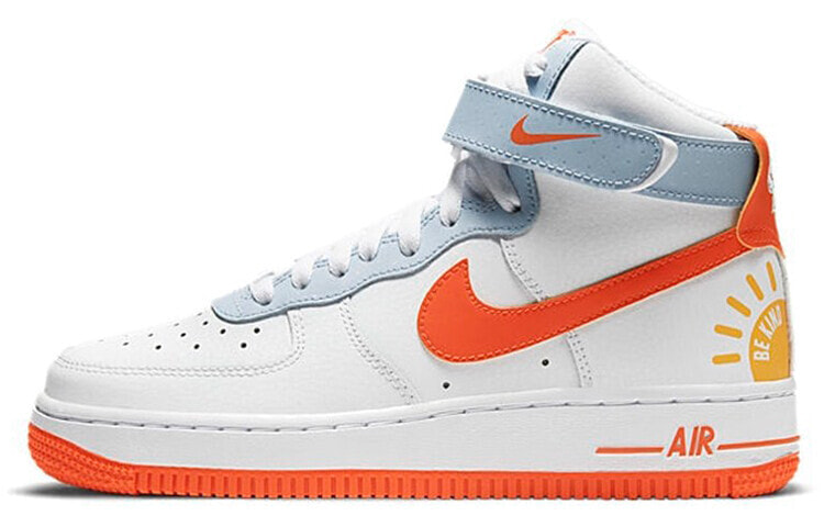 Nike Air Force 1 High Be Kind 防滑减震 高帮 板鞋 GS 白蓝橙 / Кроссовки Nike Air Force 1 High Be Kind GS DC2198-100