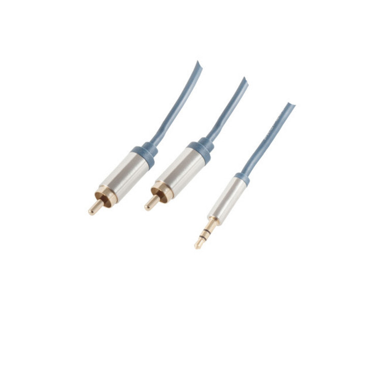 shiverpeaks sp-PROFESSIONAL аудио кабель 0,75 m 3,5 мм 2 x RCA Синий, Хромовый SP30841