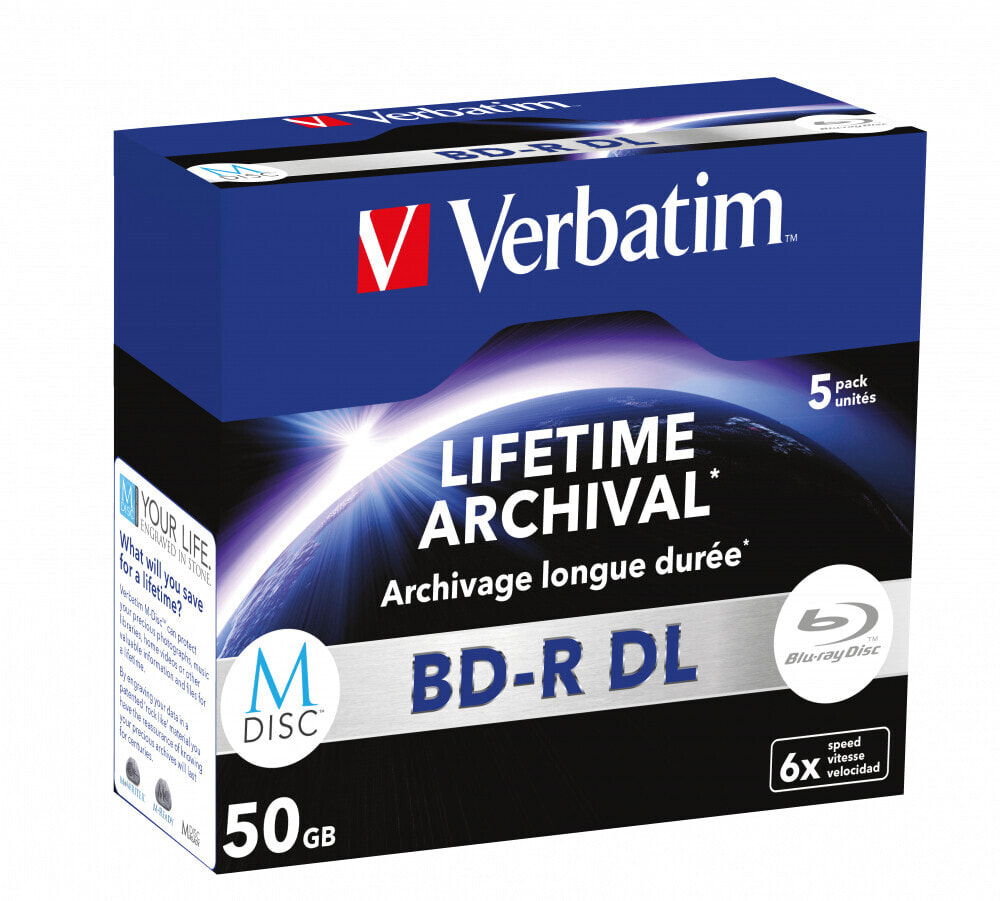 Verbatim MDISC BD-R DL 50 GB 5 шт 43846