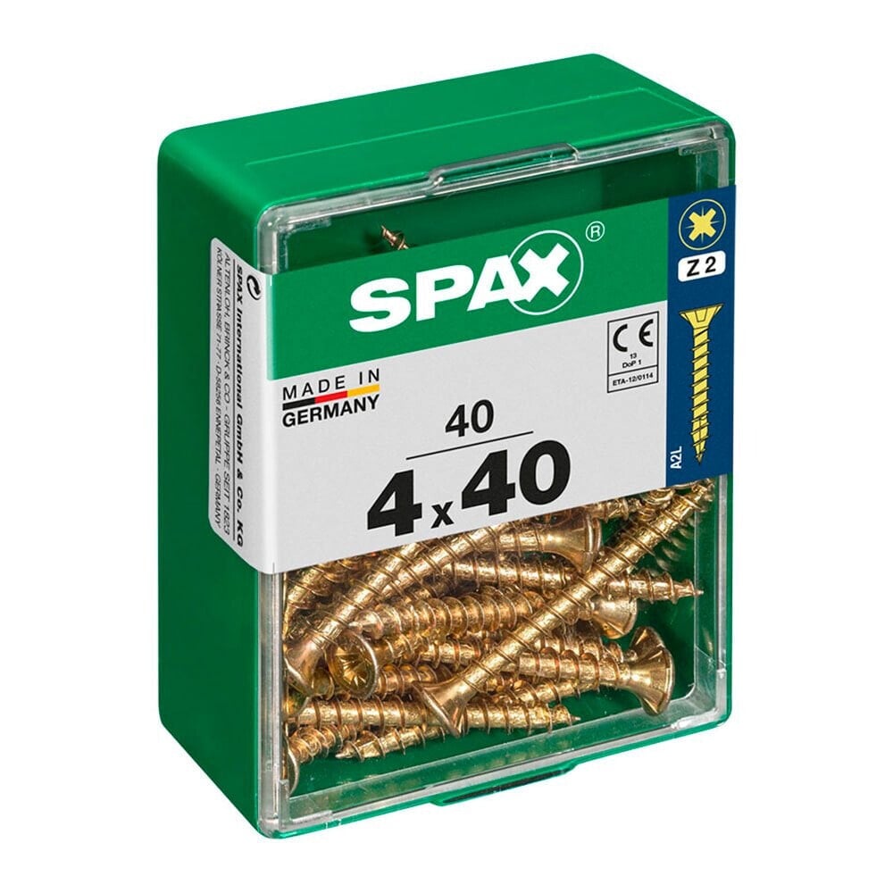 SPAX Yellox 4.0x40 mm Flat Head Wood Screw 40 Units