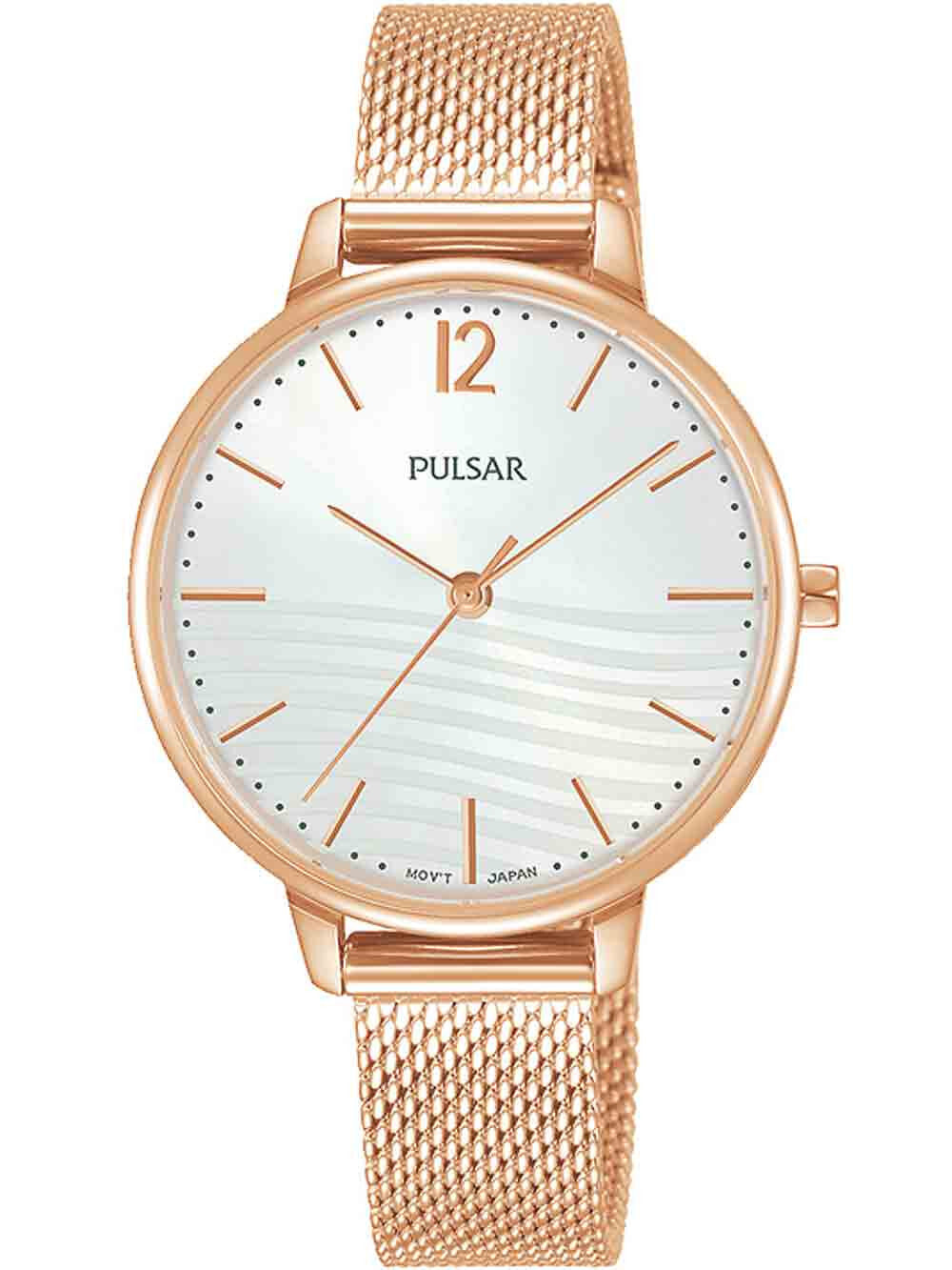 Женские наручные кварцевые часы Pulsar  ремешок из нержавеющей стали. Водонепроницаемость-5 АТМ. Защищенное от царапин минеральное стекло.