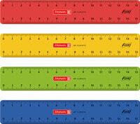 Brunnen 104987115 - Desk ruler - Blue - Green - Red - Yellow - cm - 15 cm - 4 pc(s)