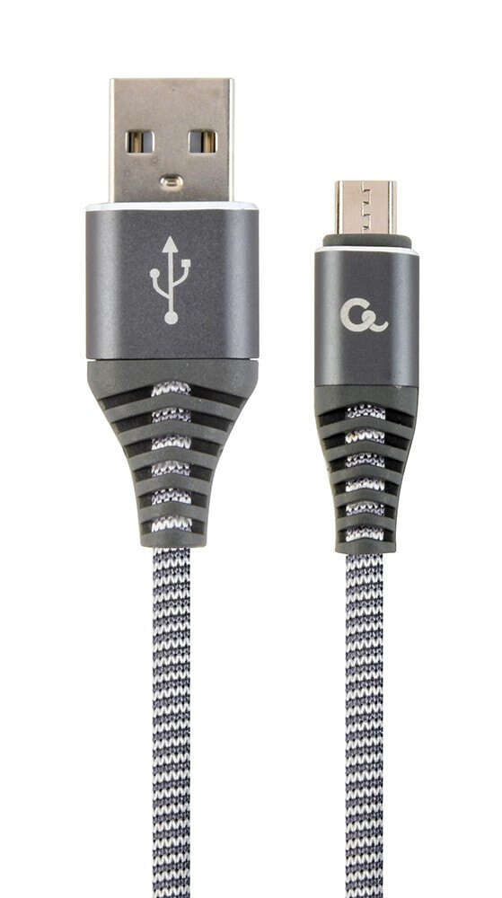 Gembird CC-USB2B-AMMBM-1M-WB2 USB кабель 2.0 Micro-USB B USB A Серый, Белый