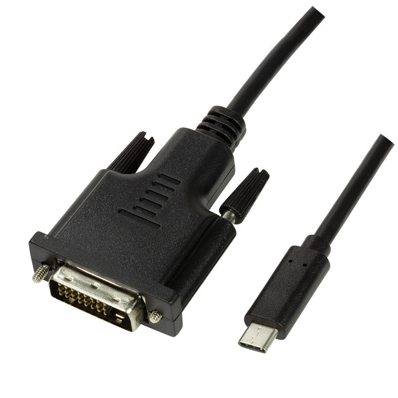 LogiLink USB DVI Anschlusskabel 3.00 m UA0332 Schwarz[1x 2.0 Stecker C - 1x - Cable - Digital