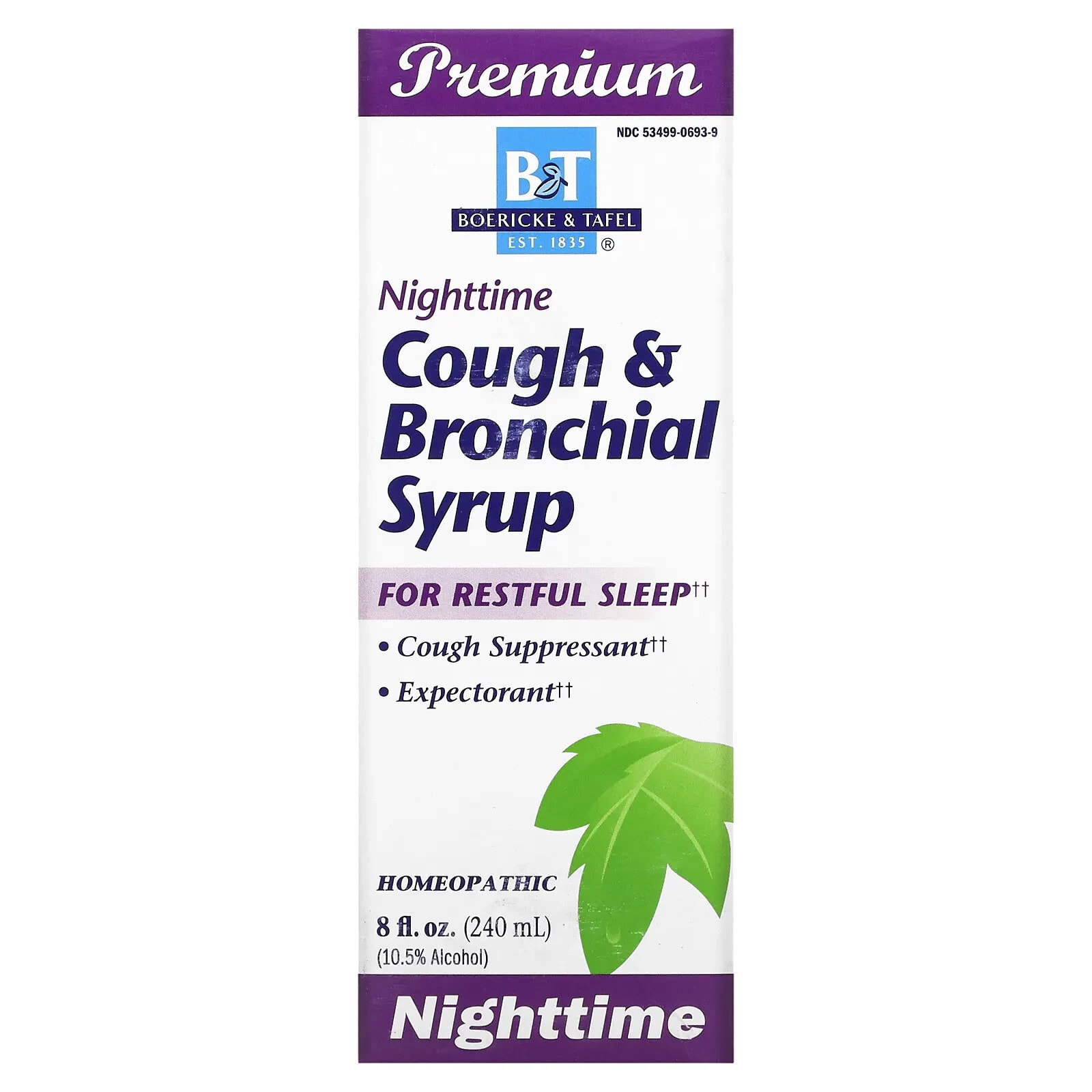 Boericke & Tafel, Cough & Bronchial Syrup, Nighttime, 8 fl oz (240 ml)