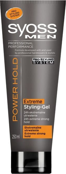 Syoss Power Hold Extreme Styling Gel Мужской гель для экстремально стойкой и сильной фиксации волос 250 мл