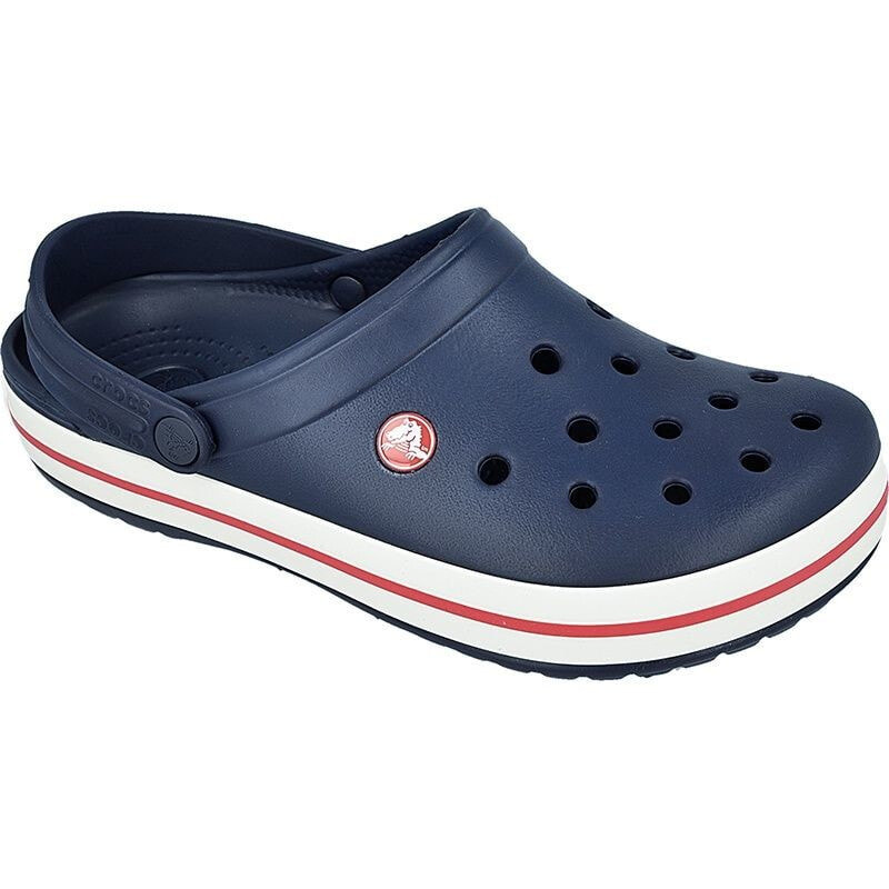 Мужские шлепанцы синие резиновые пляжные закрытые Crocs Crocband 11016 slippers navy blue