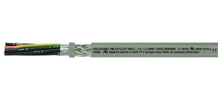 Helukabel MEGAFLEX 500-C - Low voltage cable - Grey - Polyvinyl chloride (PVC) - Polyvinyl chloride (PVC) - Cooper - 0.50 mm²
