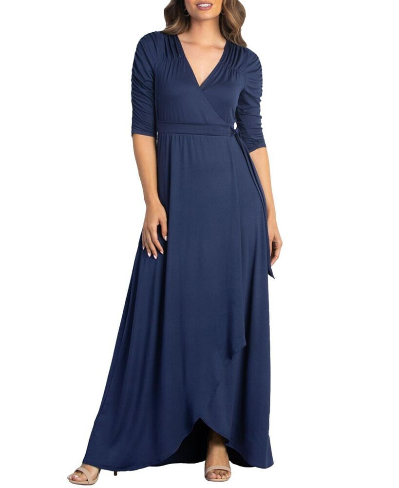 Kiyonna women's Meadow Dream Maxi Wrap Dress