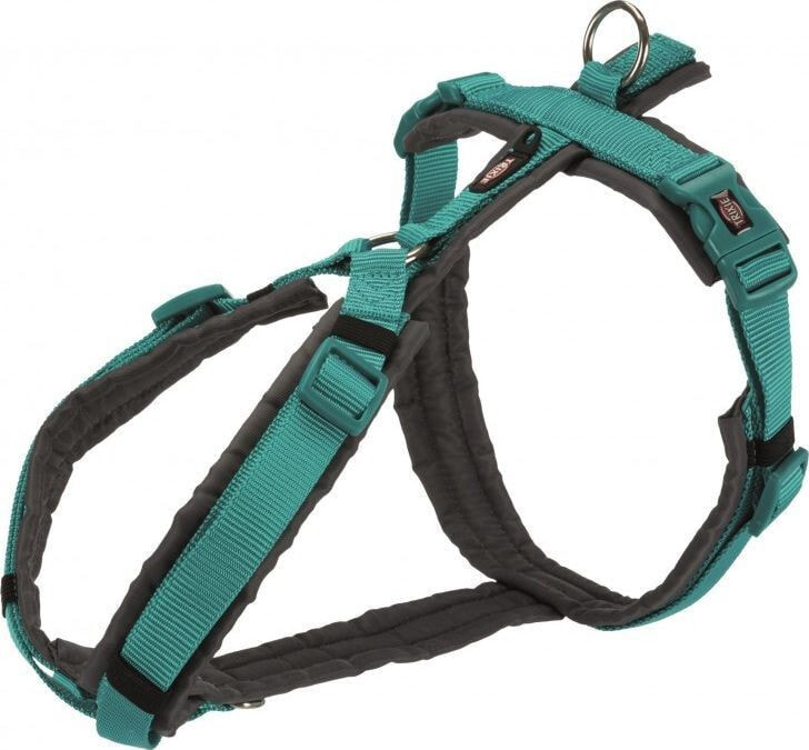 Trixie Trekking Harness Premium, M – L: 62–74 cm / 25 mm, sea blue / graphite