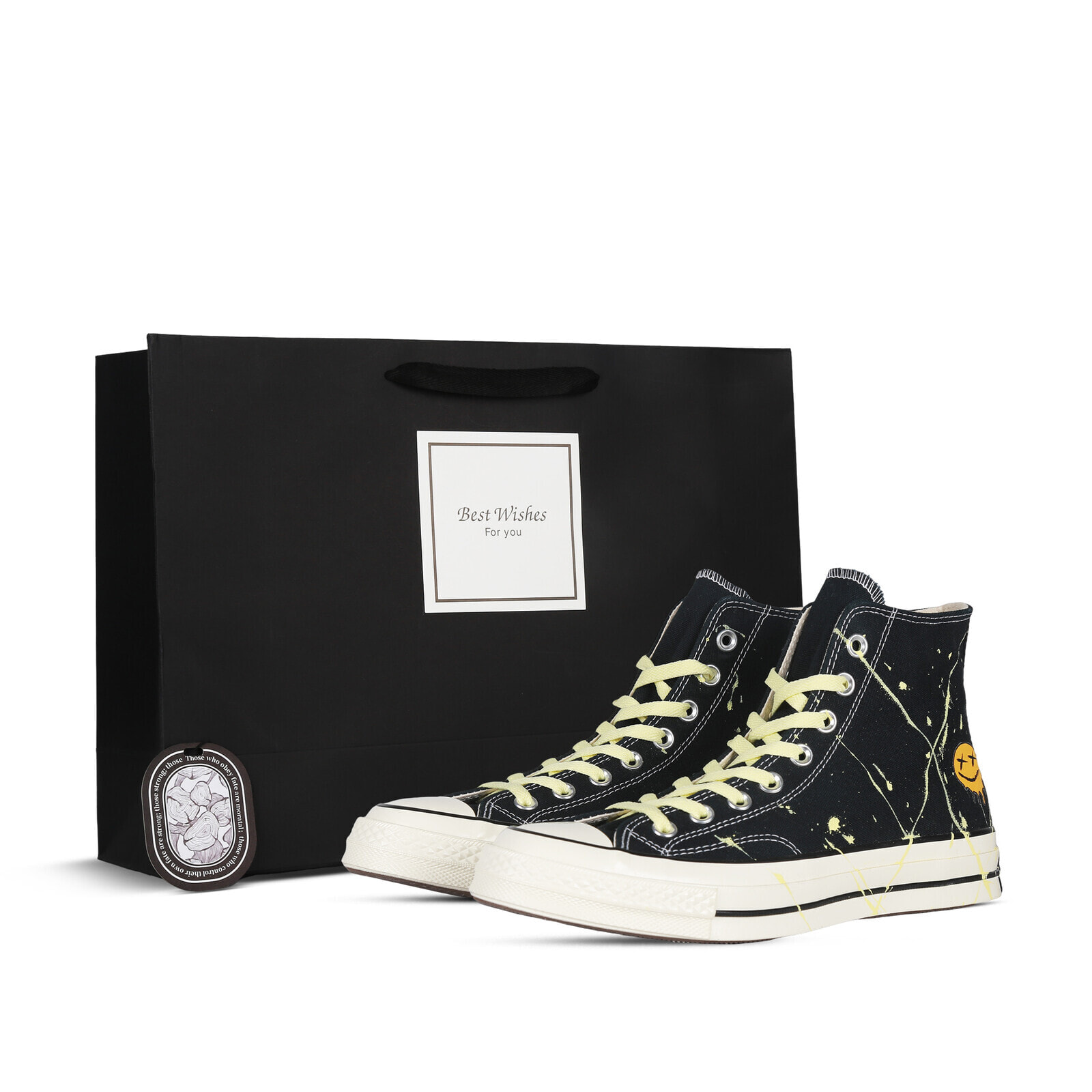 Converse Chuck 70 Canvas Shoes Unisex High-Top Black/Yellow