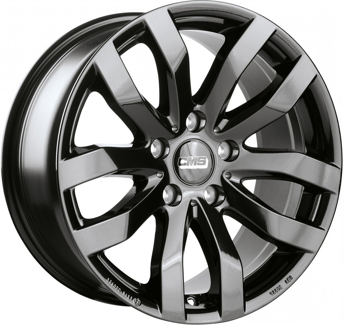 Колесный диск литой CMS C22 complete black glossy 6.5x16 ET45 - LK5/114.3 ML67.2