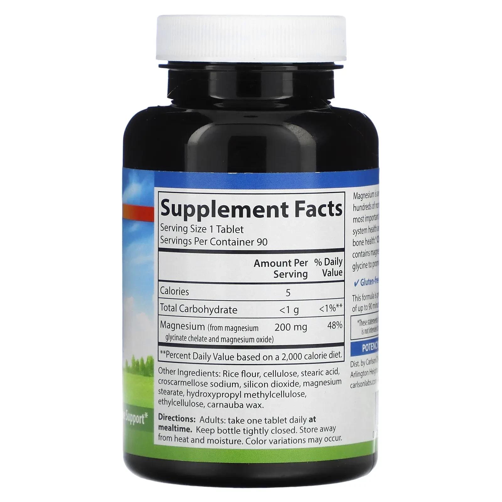 Chelated Magnesium Glycinate, 200 mg, 180 Tablets