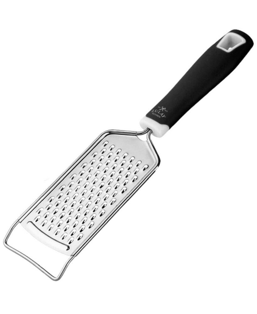 Zulay Kitchen professional Stainless Steel Flat Handheld Cheese Grater (Red)