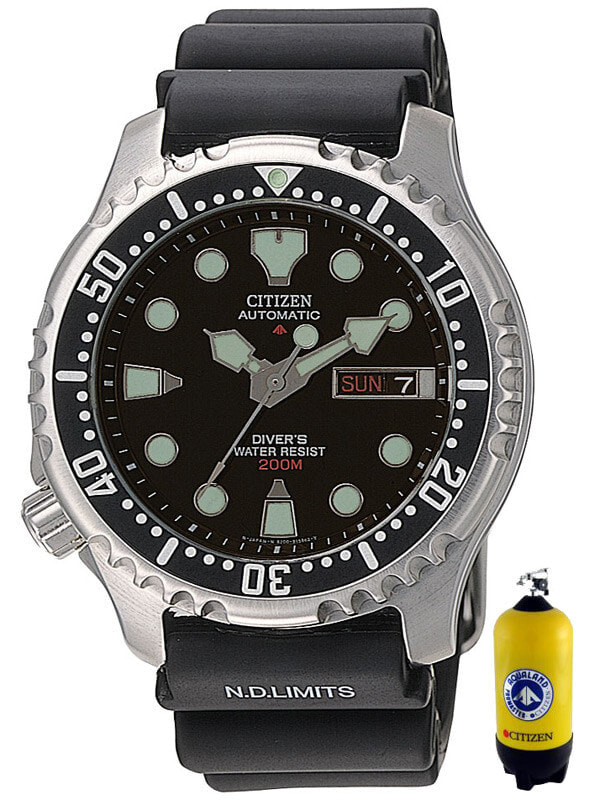 Мужские наручные часы с черным силиконовым ремешком   Citizen NY0040-09E