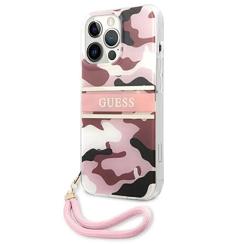 GUESS Guhcp13Lkcabpi iPhone 13 Pro13 6.1 Camo Strap Collection phone case