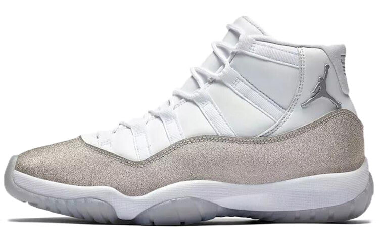 Jordan Air Jordan 11 “metallic silver” 闪粉 满天星 防滑耐磨 中帮 复古篮球鞋 女款 闪粉 / Кроссовки Nike Air Jordan 11 Retro White Metallic Silver (Белый, Серый)