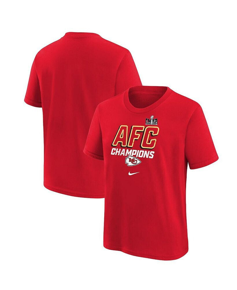 Nike big Boys Red Kansas City Chiefs 2023 AFC Champions Iconic T-shirt