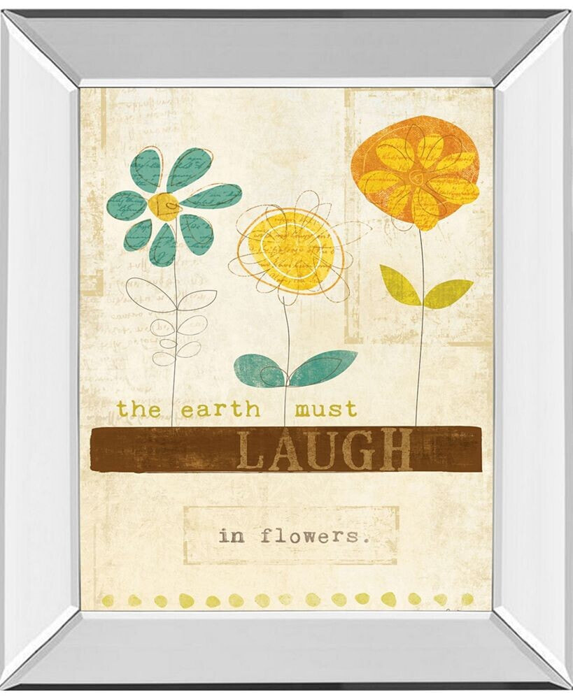 Classy Art laugh in Flowers by Mollie B Mirror Framed Print Wall Art, 22