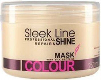 Маска или сыворотка для волос Stapiz Sleek Line Colour Mask Maska z jedwabiem do włosów farbowanych 250ml