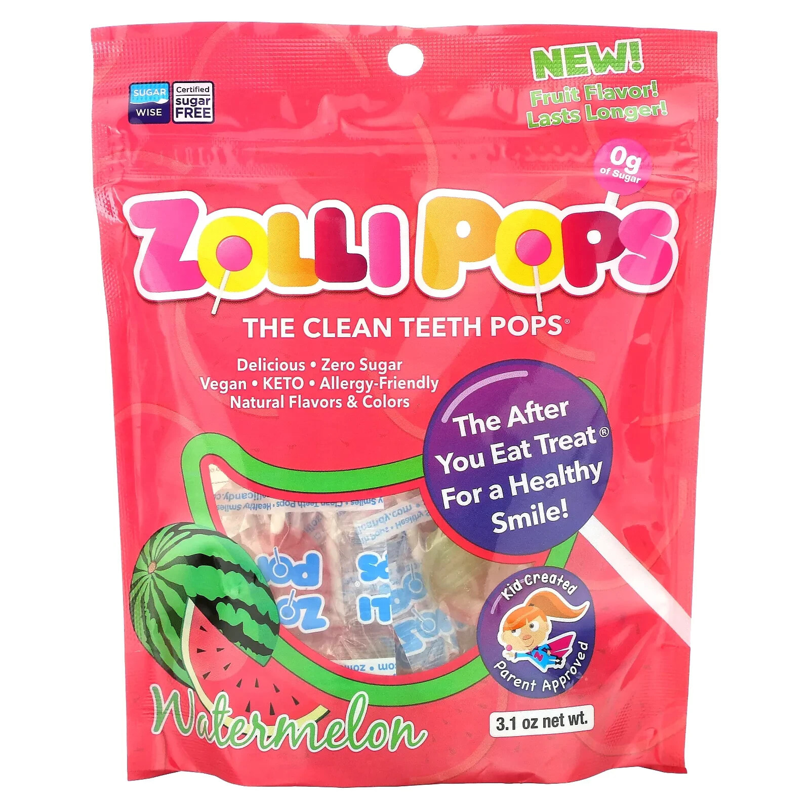 The Clean Teeth Pops, Cherry + Pineapple, Approx. 23-25 Pops, 5.2 oz