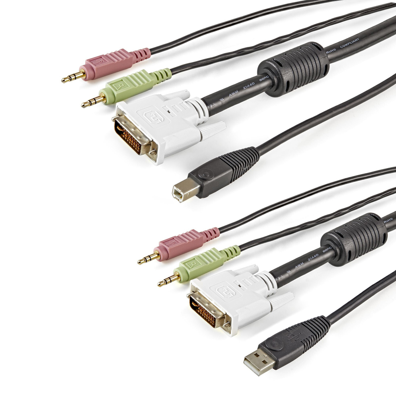 StarTech.com USBDVI4N1A6 KVM кабель 1,8 m Черный