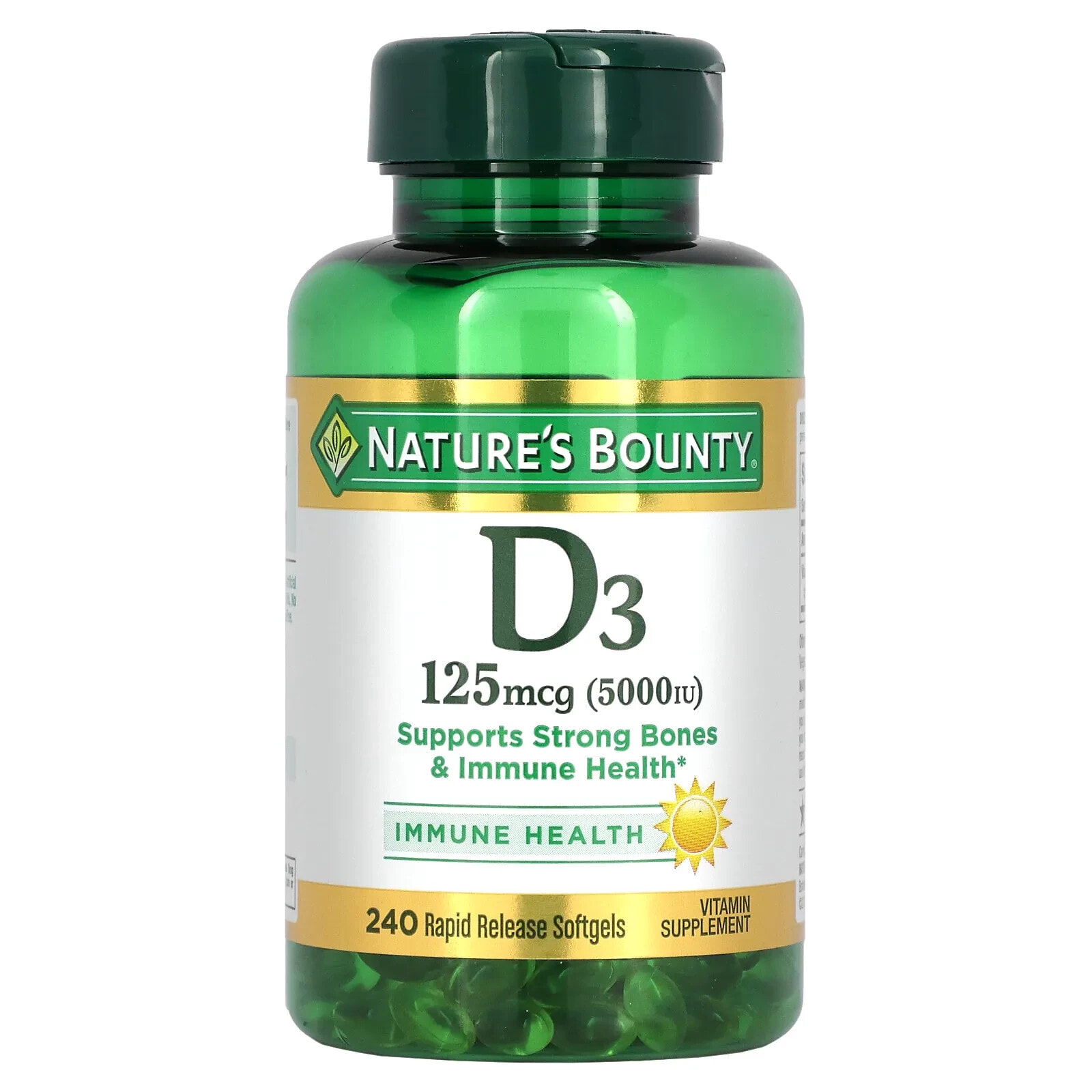 D3, 50 mcg (2,000 IU), 240 Rapid Release Softgels