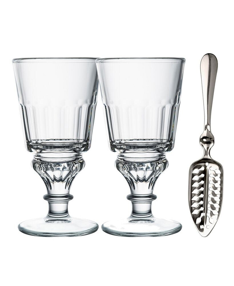 La Rochère la Rochere 10 oz Absinthe Glasses with Spoon and Recipe - Set of 2