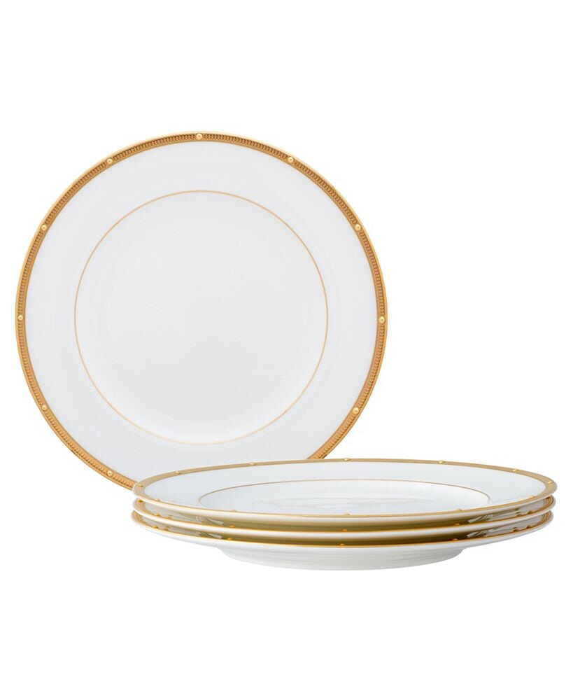 Rochelle Gold Set of 4 Bread Butter and Appetizer Plates, Service For 4