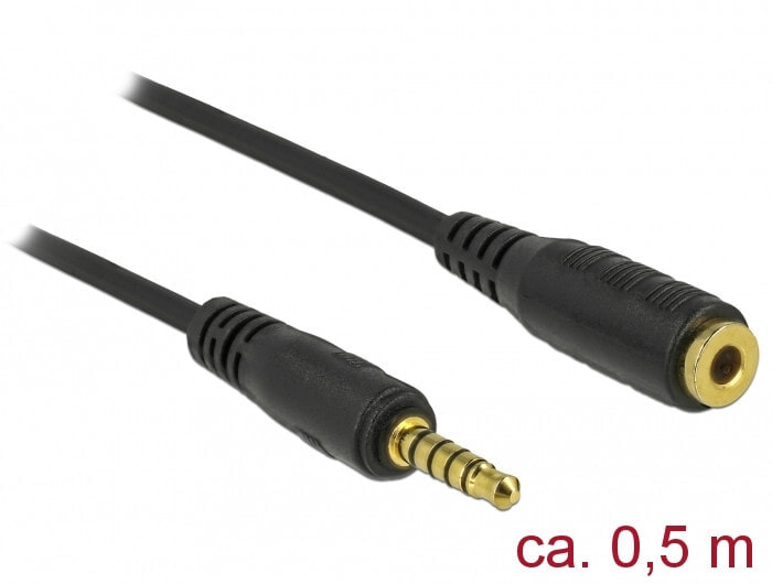 DeLOCK 85700 аудио кабель 0,5 m 3,5 мм Черный