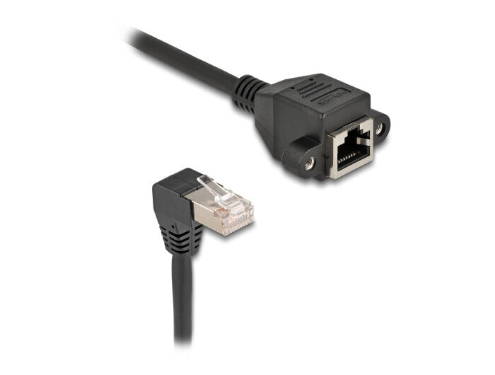 Netzwerk Verlängerungskabel S/FTP Stecker RJ45 90° gewinkelt zu - Extension Cable - Network