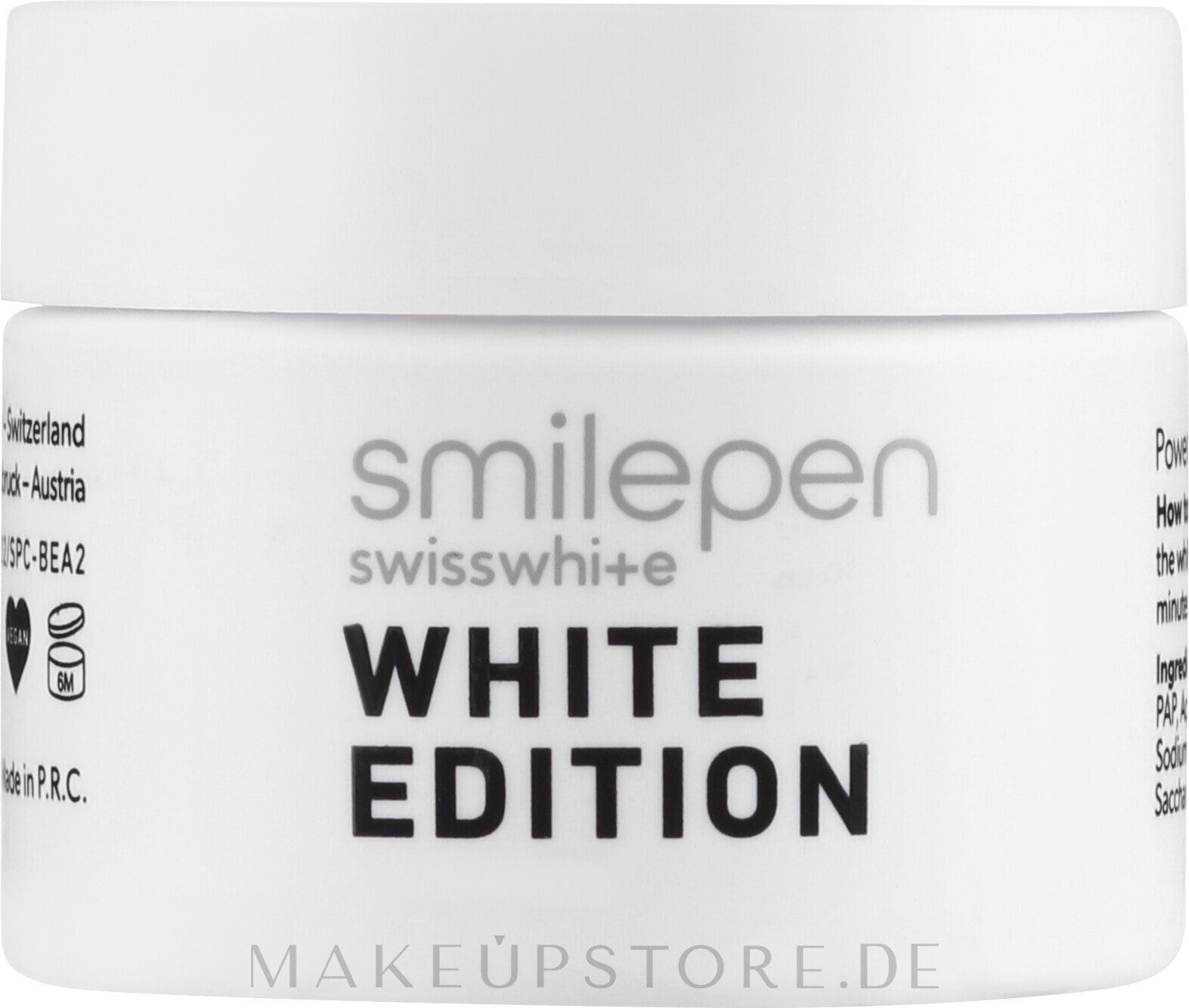 Aufhellungspulver für die Zähne - SwissWhite Smilepen White Edition Natural Teeth Whitening Powder