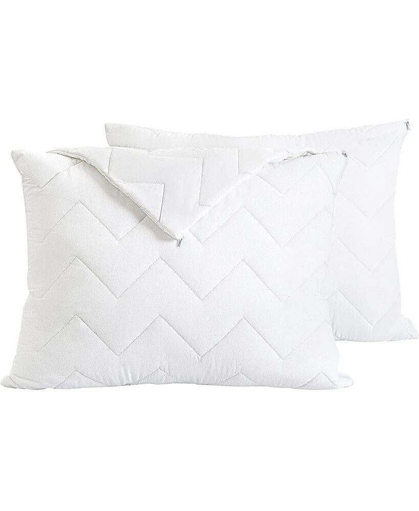 Waterguard quilted Waterproof and Hypoallergenic Pillow Covers - King Size - 4 Pack