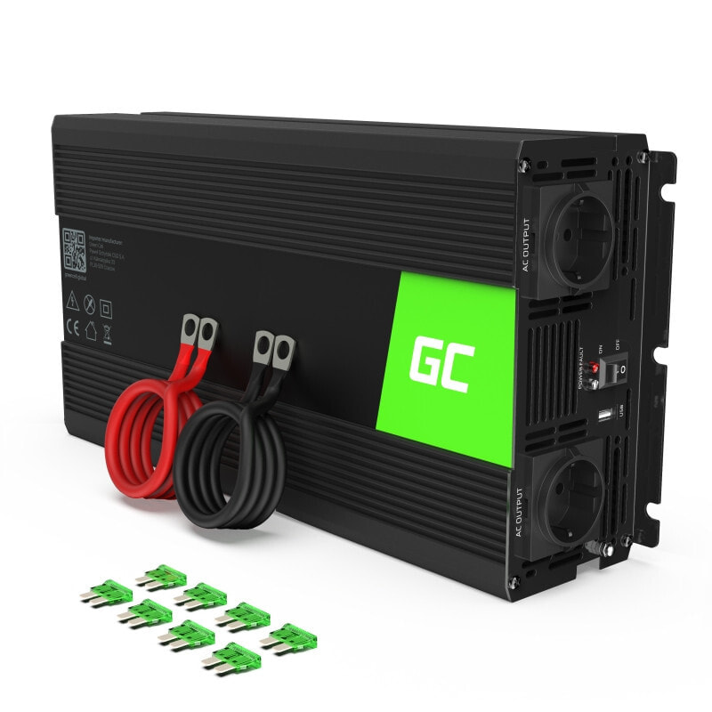 Green Cell INV24 адаптер питания / инвертор Авто 1500 W Черный