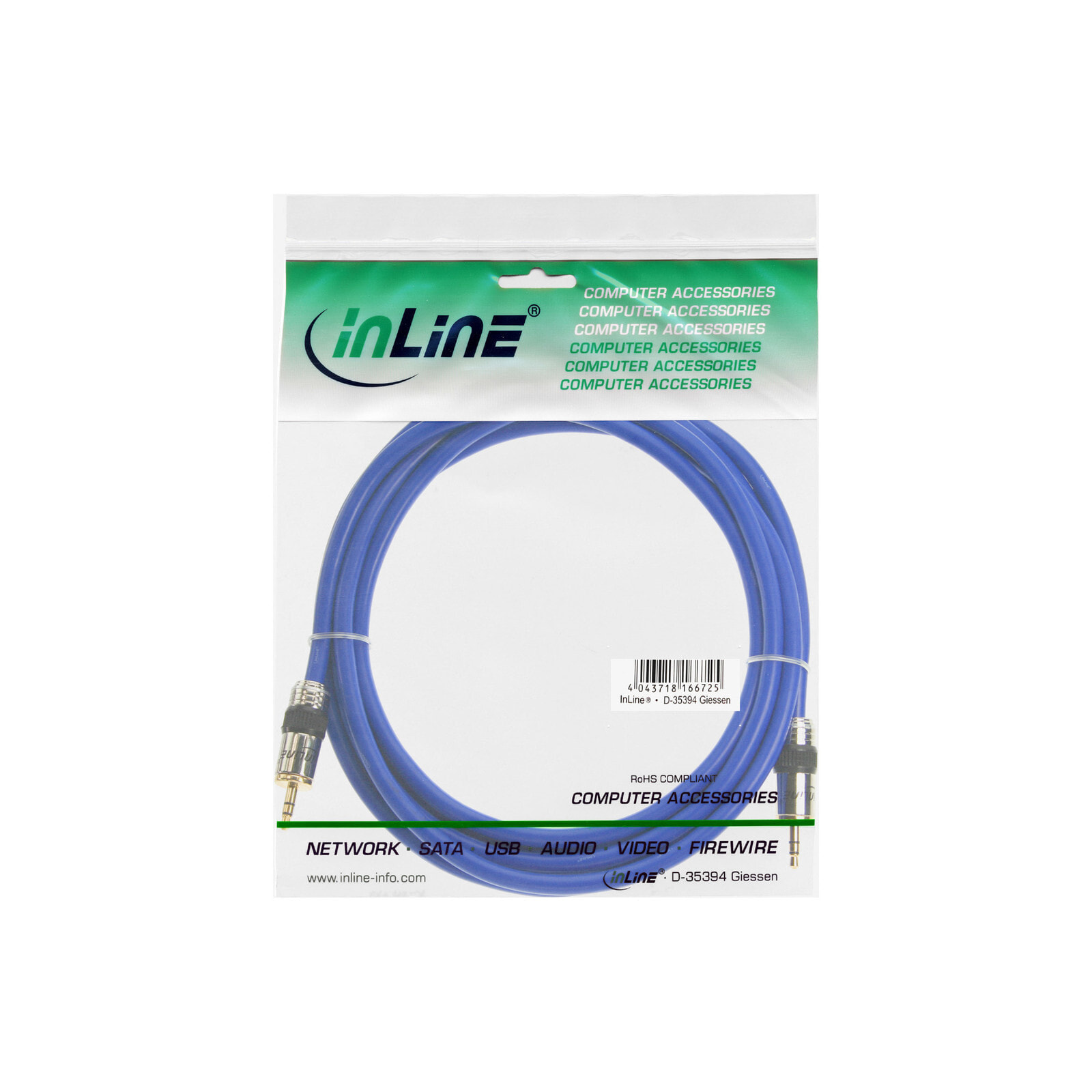 InLine 99952P аудио кабель 2 m 3,5 мм Синий