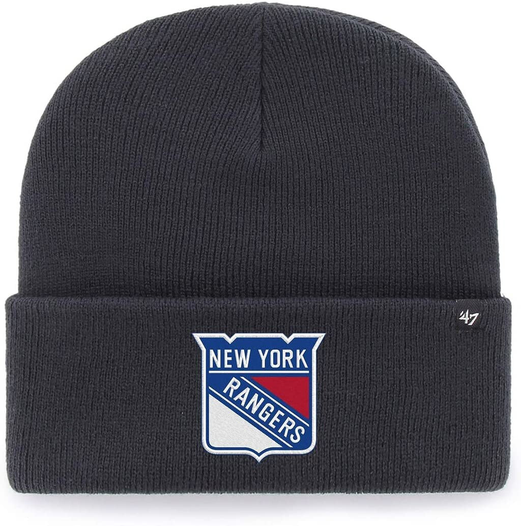 Мужская шапка синяя трикотажная 47 Brand Beanie New York Rangers H-HYMKR13ACE-NY Dark Blue, Size: One Size