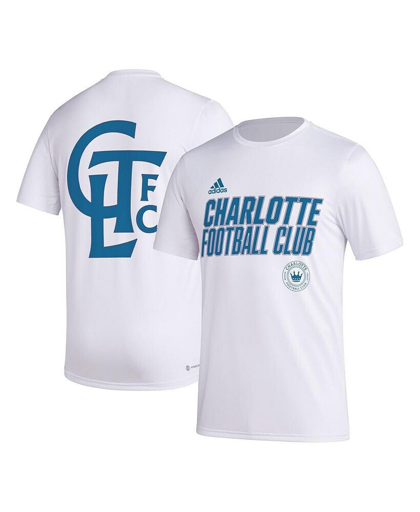 adidas men's White Charlotte FC Team Jersey Hook AEROREADY T-shirt