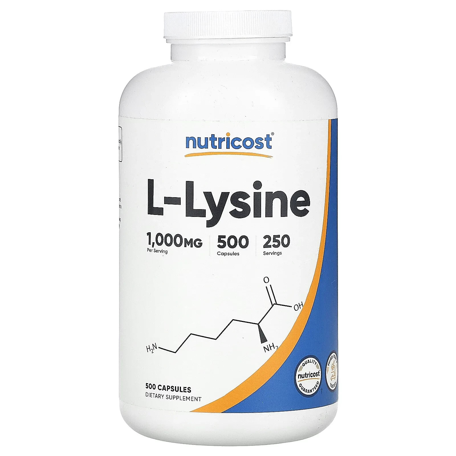 Nutricost, L-Lysine, Unflavored, 17.6 oz (500 g)