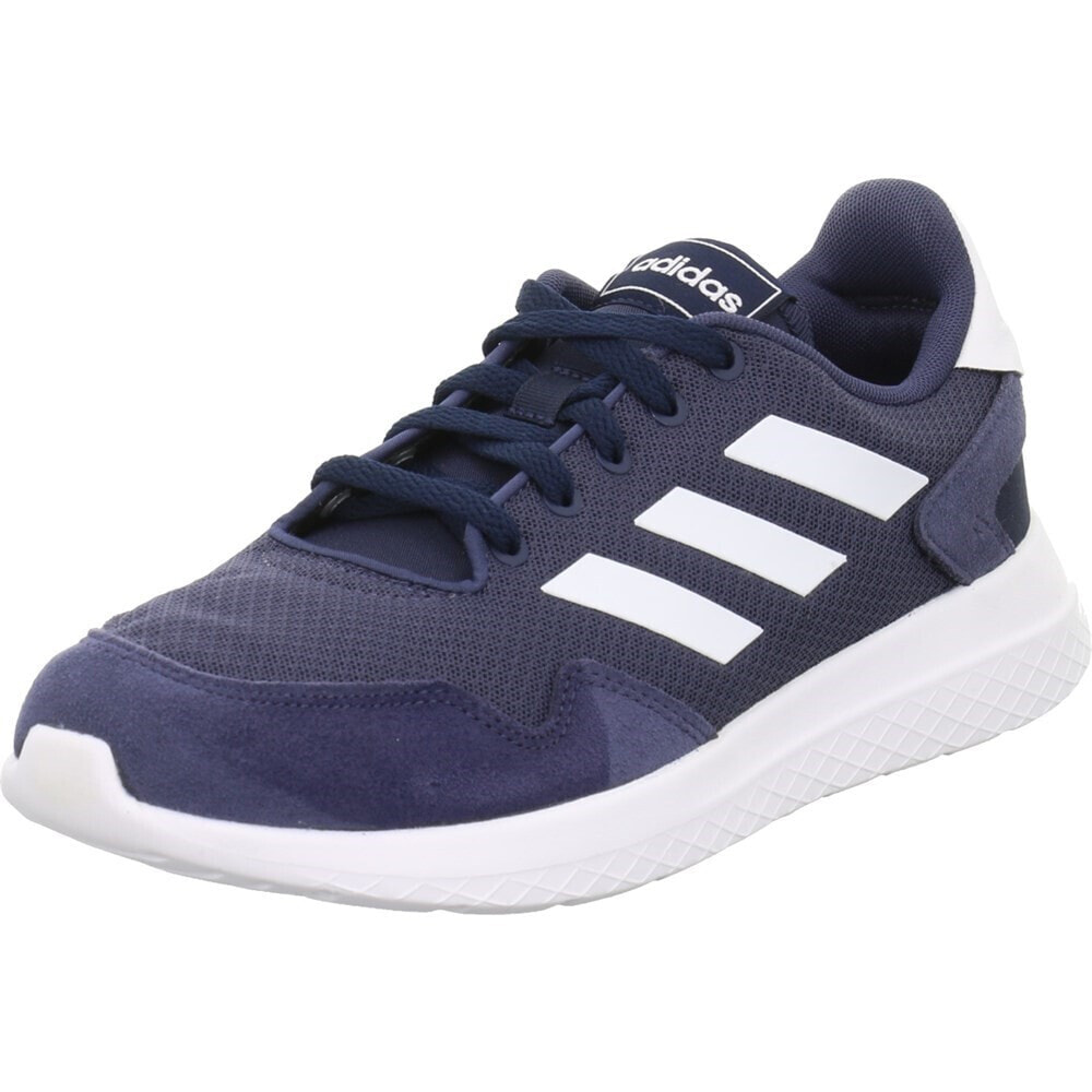 Мужские кроссовки спортивные для бега синие текстильные низкие с белой подошвой Adidas Archivo