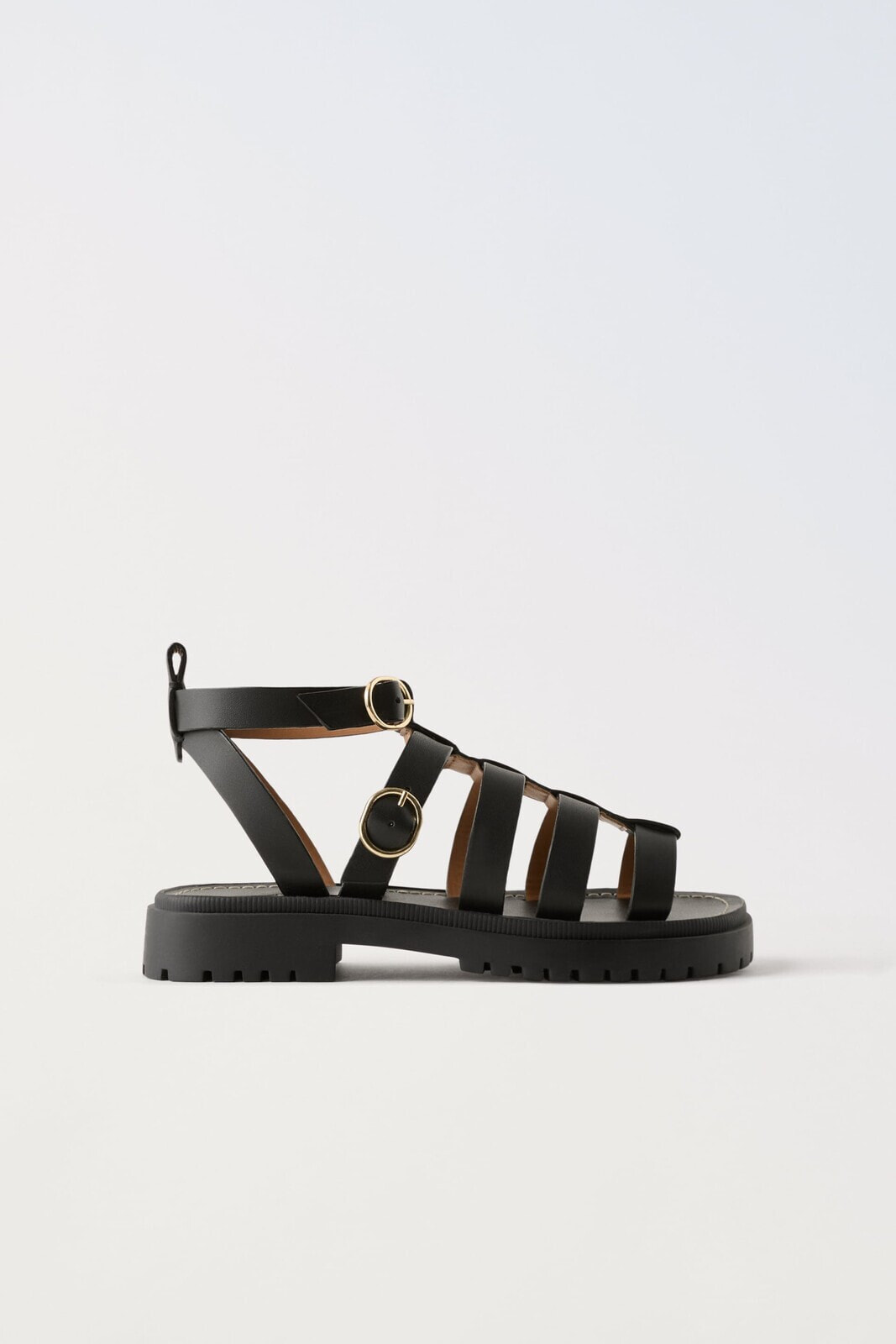 Leather track sandals