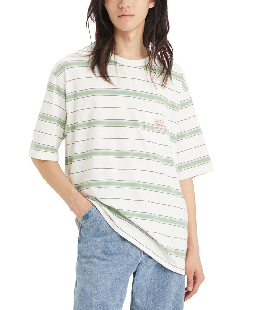 Levi's men's Workwear Relaxed-Fit Stripe Pocket T-Shirt, Created for Macy's
