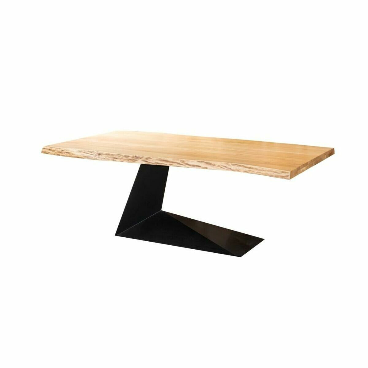 Dining Table DKD Home Decor Black Natural Metal Acacia 200 x 100 x 76 cm