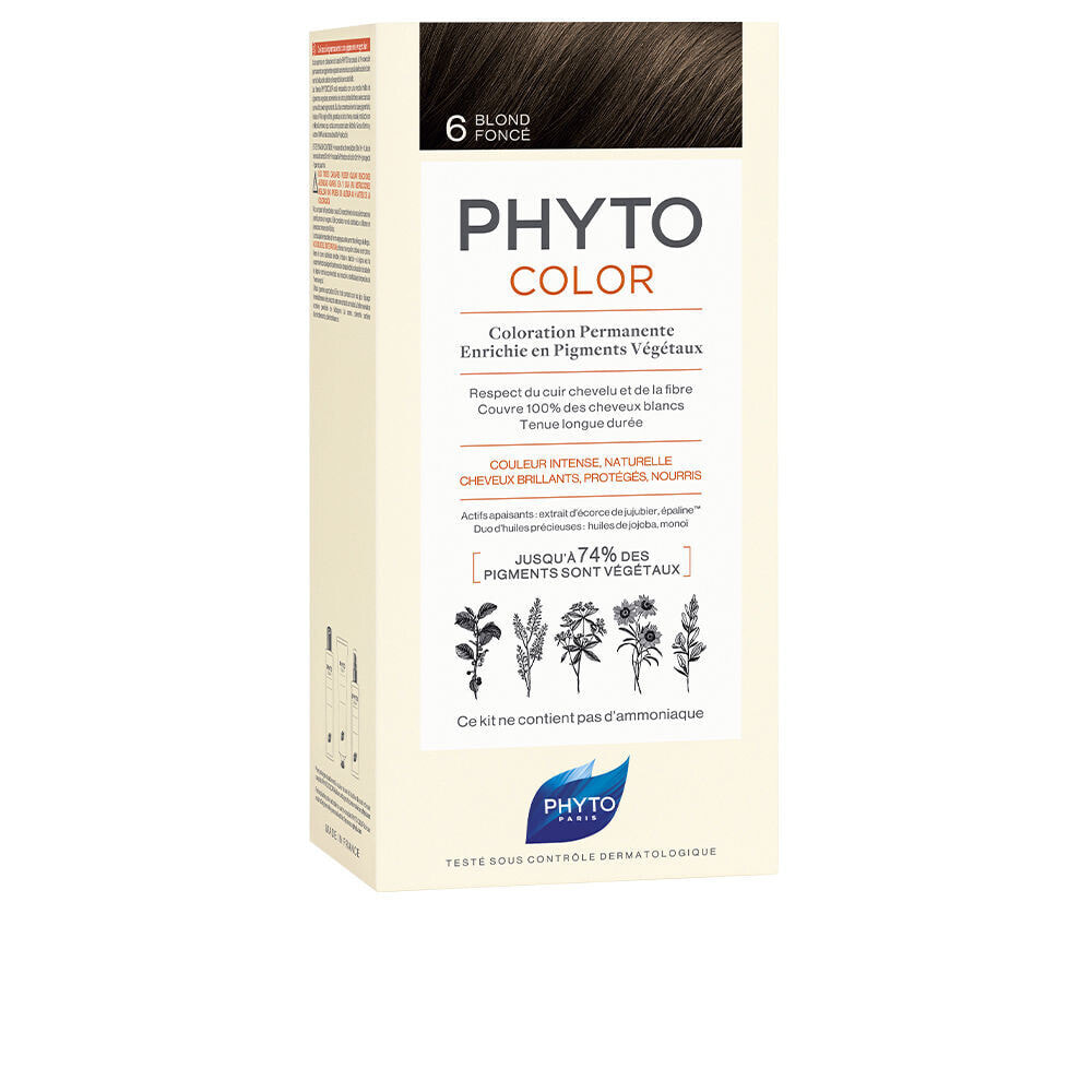 Phyto PhytoColor Permanent Color 6 Стойкая краска для волос, с растительными пигментами, оттенок темный блонд