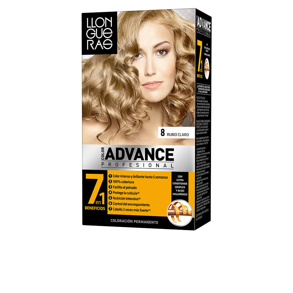 Llongueras Color Advance Permanent Hair Color No.8 Light Blonde Перманентная краска для волос, оттенок светлый блонд