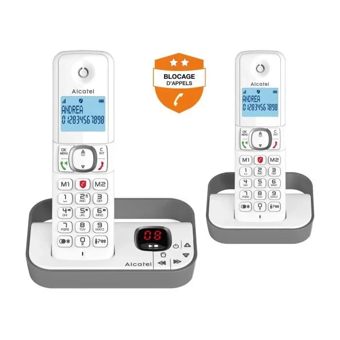Schnurloses Festnetztelefon ALCATEL F860 Voice Duo Grau Blockieren unerwnschter Anrufe