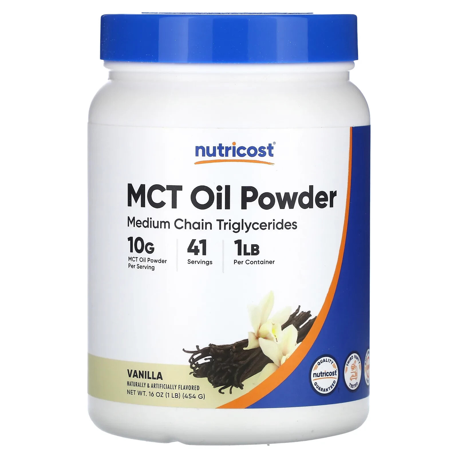 Nutricost, порошок из масла MCT, без добавок, 454 г (16 унций)