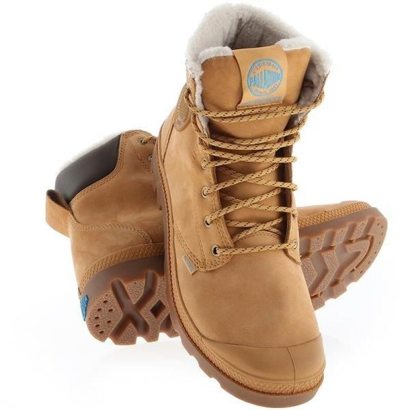 Мужские ботинки спортивные треккинговые коричневые кожаные высокие зимние Palladium Pampa Sport Cuff M 72992-228 shoes