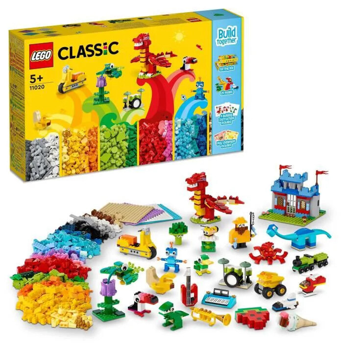 Конструктор LEGO LEGO Classic 11020 Bauset, Kiste mit Steinen, um ein Schloss, einen Zug usw. zu bauen.