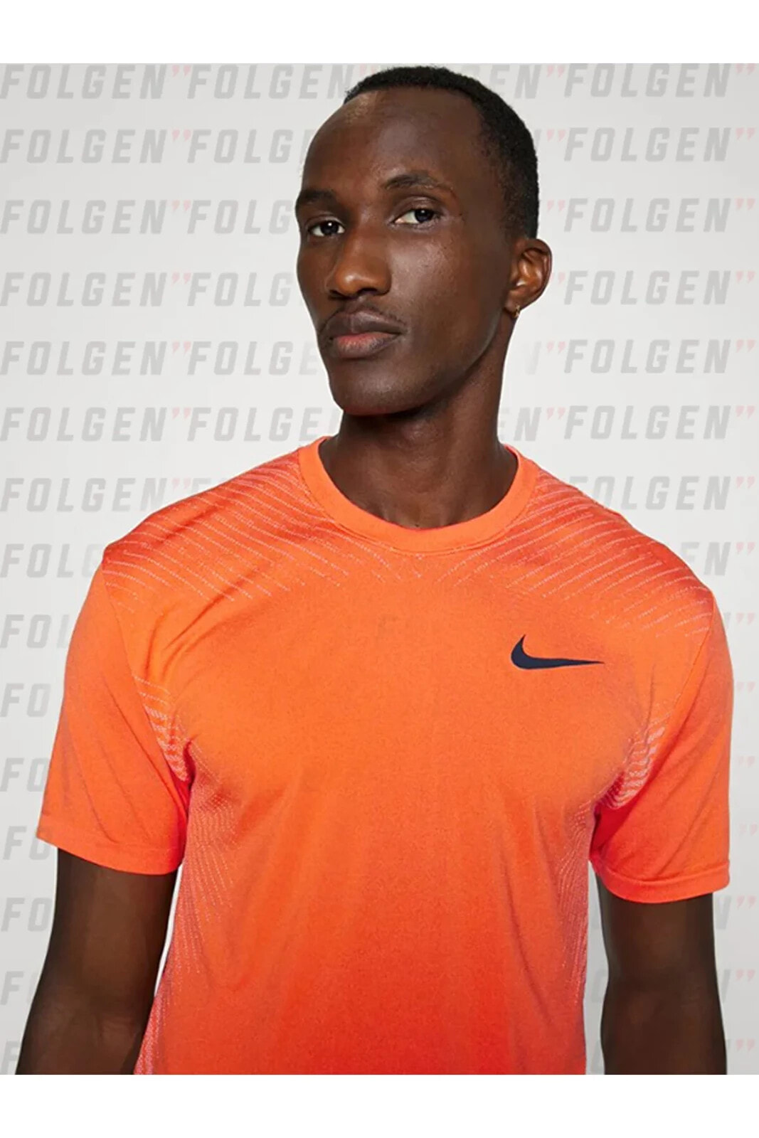 Dri Fit Seamless Short Sleeve T-Shirt Orange Erkek Turuncu Spor Tişörtü
