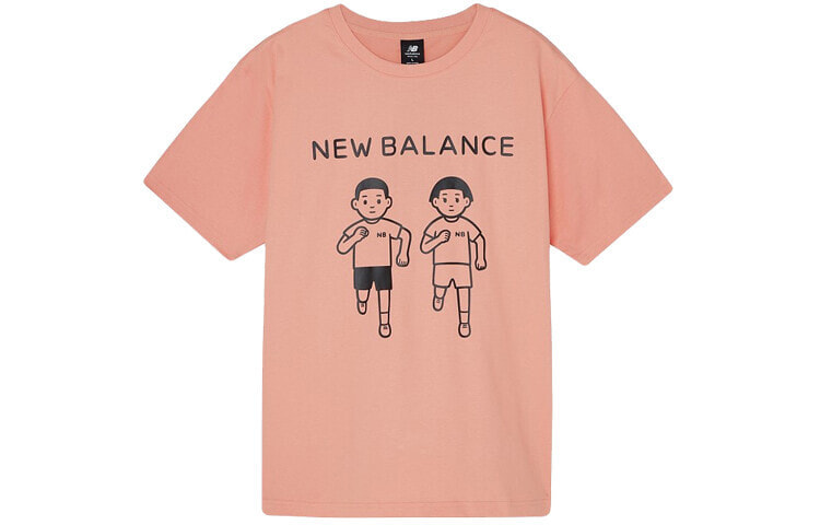 New Balance x Noritake 联名款 趣味图案圆领短袖T恤 情侣款 粉色 / Футболка New Balance x Noritake T AMT02375-PCH